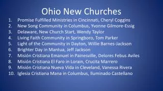 Ohio New Churches