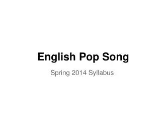 English Pop Song