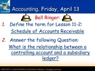 Accounting, Friday, April 13