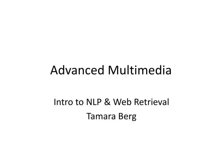 advanced multimedia