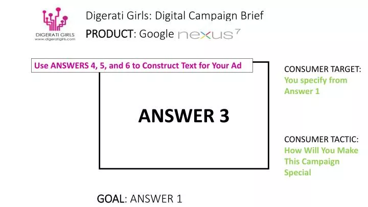 digerati girls digital campaign brief product google nexus 7