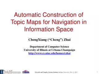 Automatic Construction of Topic Maps for Navigation in Information Space