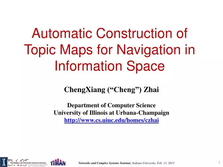 automatic construction of topic maps for navigation in information space
