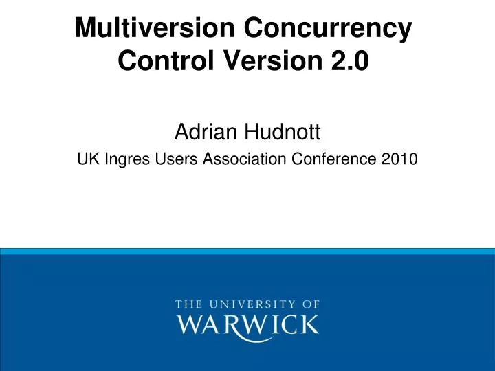 multiversion concurrency control version 2 0