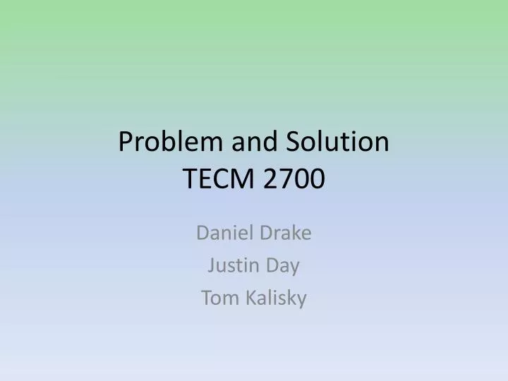 problem and solution tecm 2700
