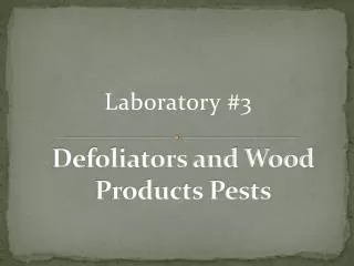 Defoliators and Wood Products Pests
