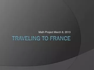 Traveling to France