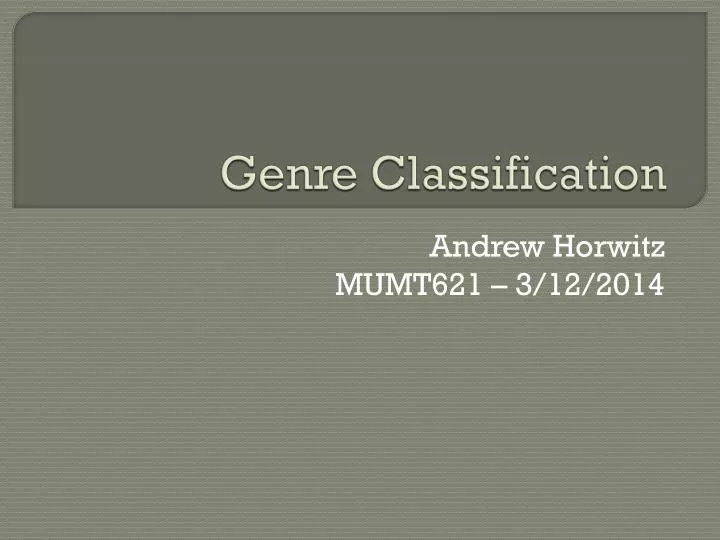 genre classification
