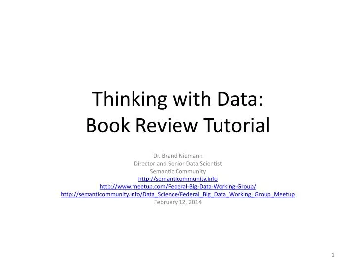 thinking with data book review tutorial