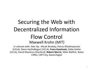 Securing the Web with Decentralized Information Flow Control