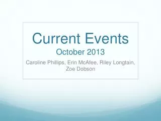 Current Events October 2013