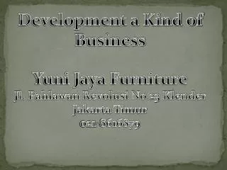 Development a Kind of Business