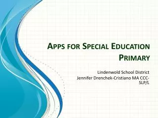 Apps for Special Education Primary