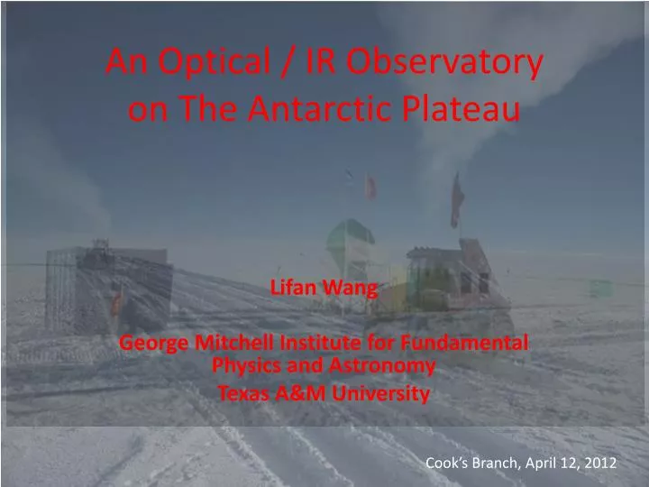 an optical ir observatory on the antarctic plateau