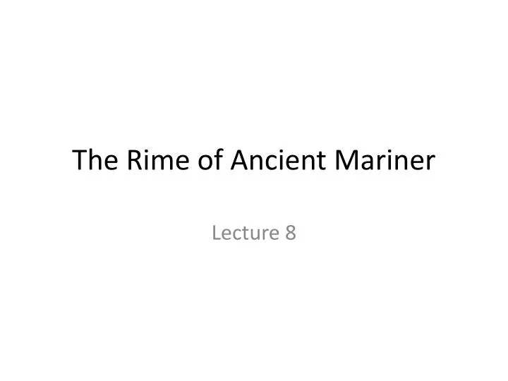 the rime of ancient mariner