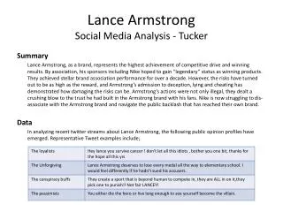 Lance Armstrong Social Media Analysis - Tucker
