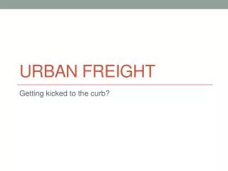 Urban Freight