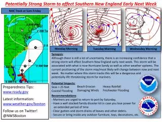Potentially Strong Storm to affect Southern New England Early Next Week