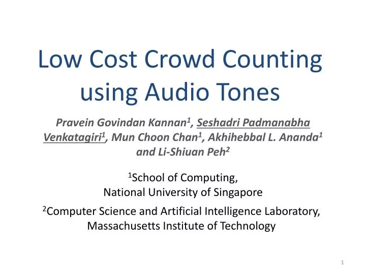 low cost crowd counting using audio tones