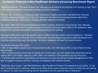 Corcentric Featured in New PayStream Advisors