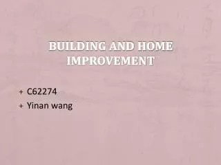 Building and home improvement