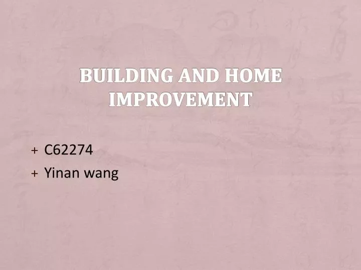 building and home improvement