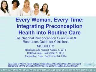 Every Woman, Every Time: Integrating Preconception Health into Routine Care