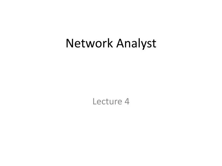 network analyst