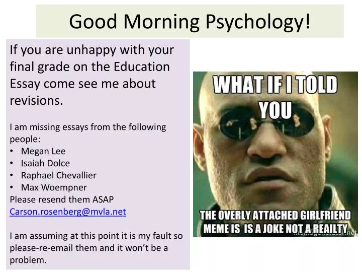 good morning psychology