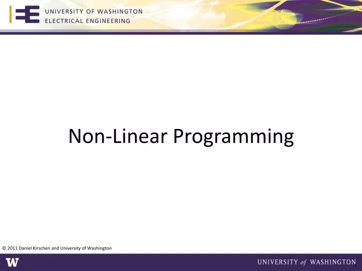 non linear programming