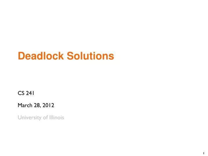 deadlock solutions