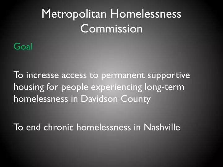 metropolitan homelessness commission