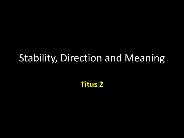 stability direction and meaning