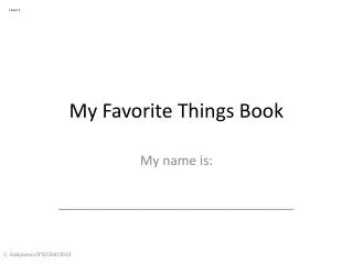 My Favorite Things Book
