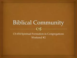 Biblical Community