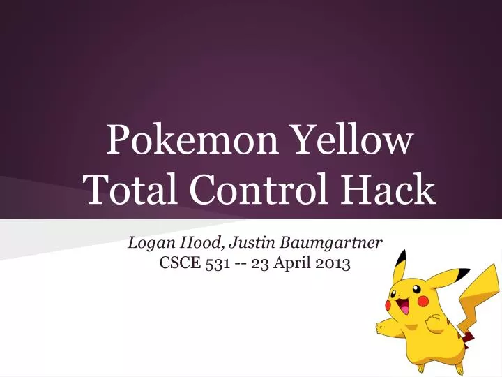 pokemon yellow total control hack