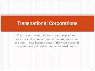 Transnational Corporations