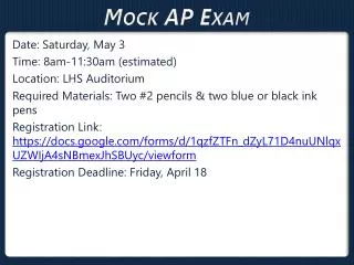 Mock AP Exam