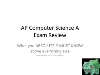 AP Computer Science A Exam Review