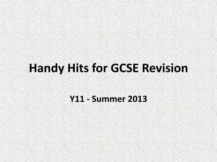 handy hits for gcse revision