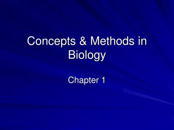 concepts methods in biology