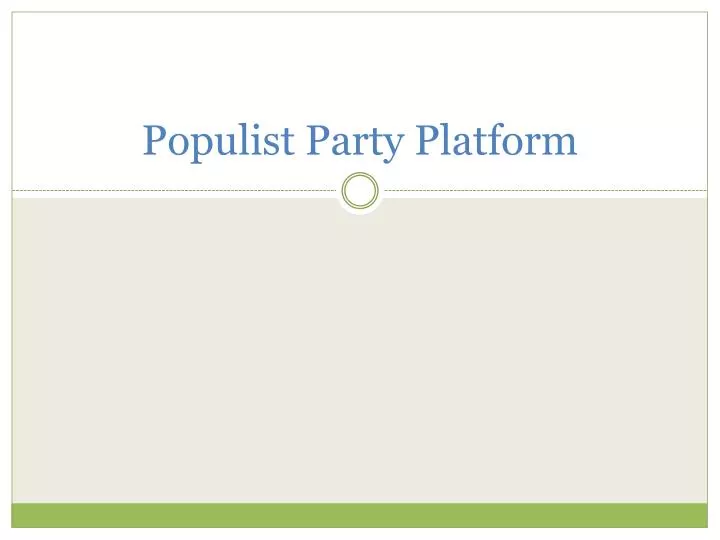 populist party platform