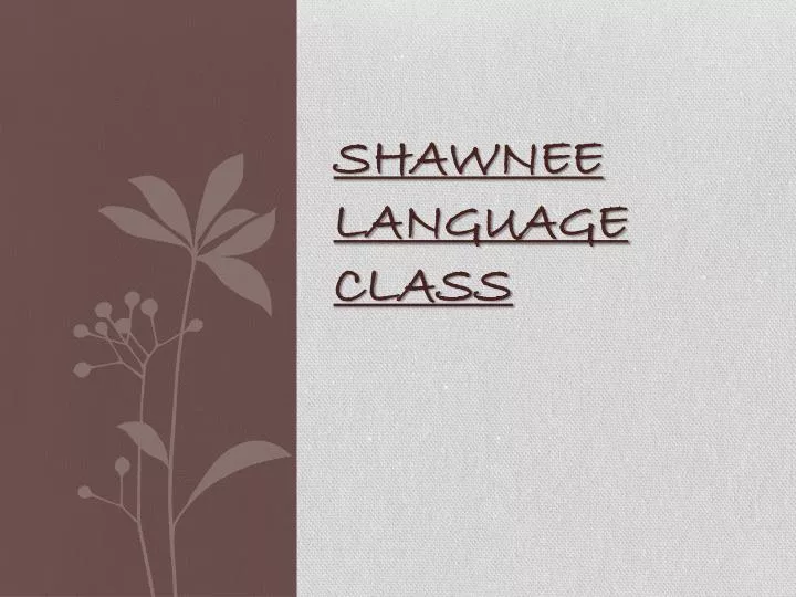 shawnee language class