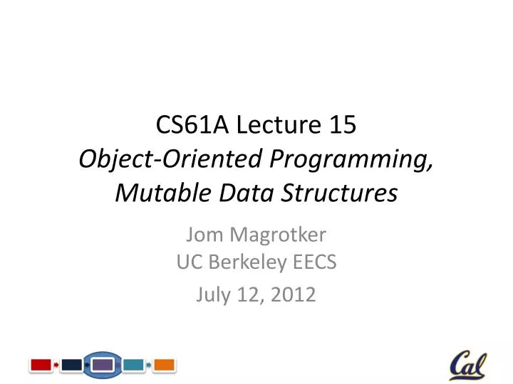 cs61a lecture 15 object oriented programming mutable data structures