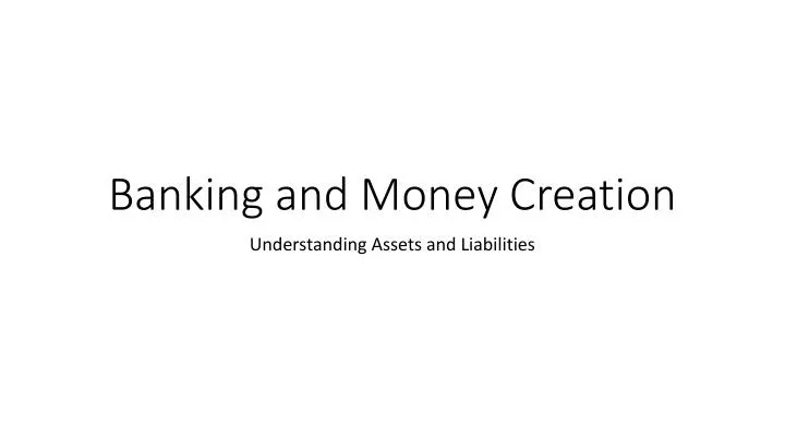 banking and money creation
