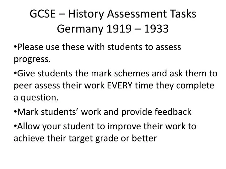 gcse history assessment tasks germany 1919 1933