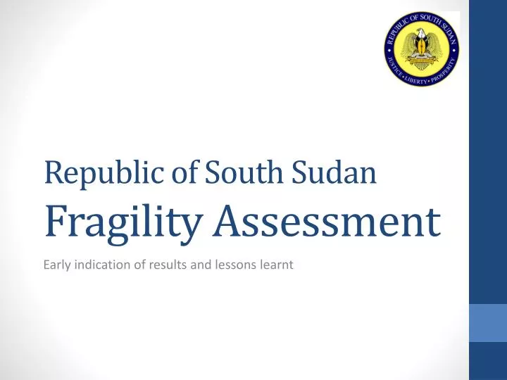 republic of south sudan fragility assessment