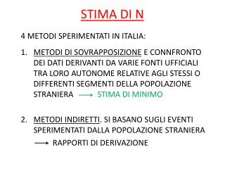 stima di n