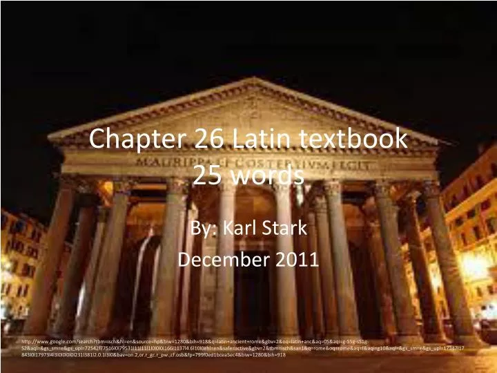 chapter 26 latin textbook 25 words