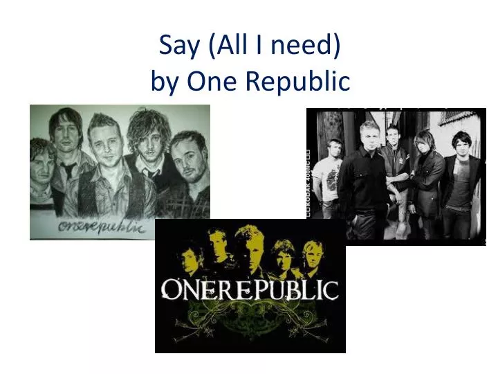 say all i need by one republic